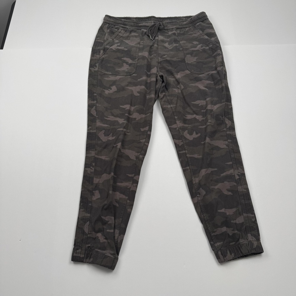 Athleta Farallon Jogger Pants Womens 14 Gray Camo Stretch Drawstring 535275-02